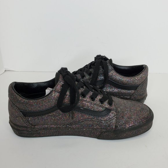 VANS Authentic Rainbow Glitter Black Sparkle Low Top Skate Shoes W 7.5/M 6 - Picture 9 of 11